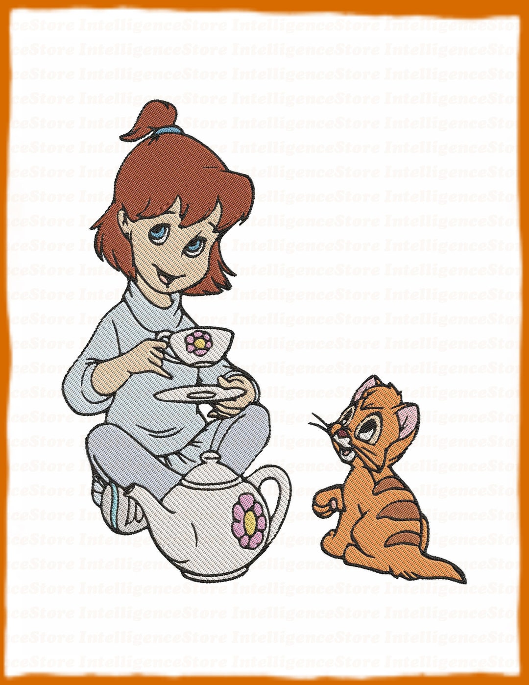 Oliver and Jenny Foxworth Oliver and Company Filled Embroidery Design 1  Instant Download - Etsy