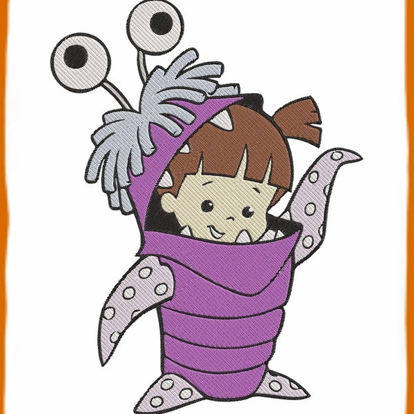 Boo Monsters Inc Filled Embroidery Design 2 - Instant Download