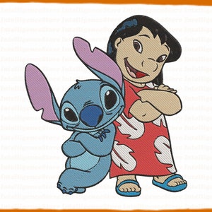 Gun Lilo And Stitch Filled Embroidery Design 5 - Instant Download