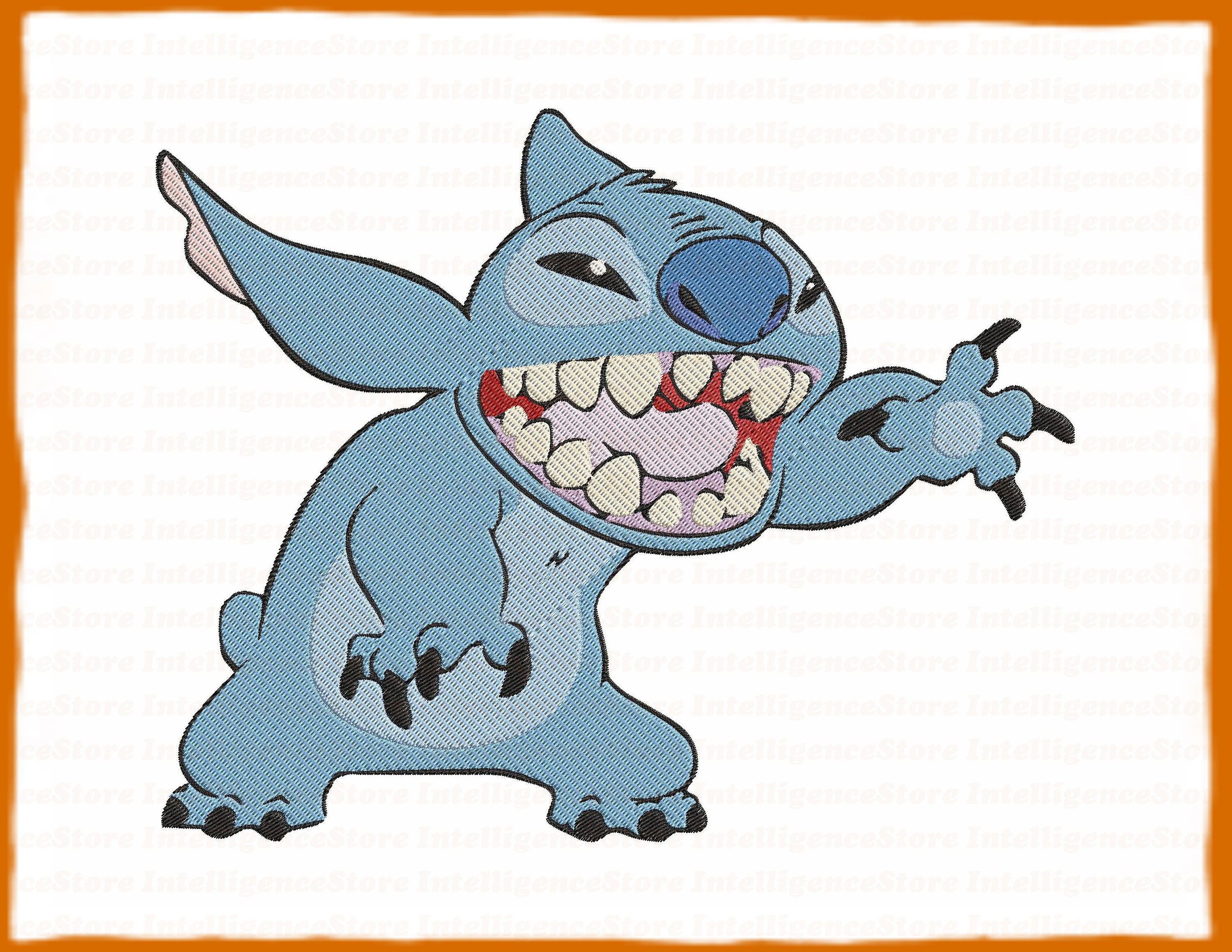 Laughing Lilo and Stitch Filled Embroidery Design 1 Instant Etsy