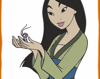 Fa Mulan With Cri Kee Filled Embroidery Design 4 - Instant Download