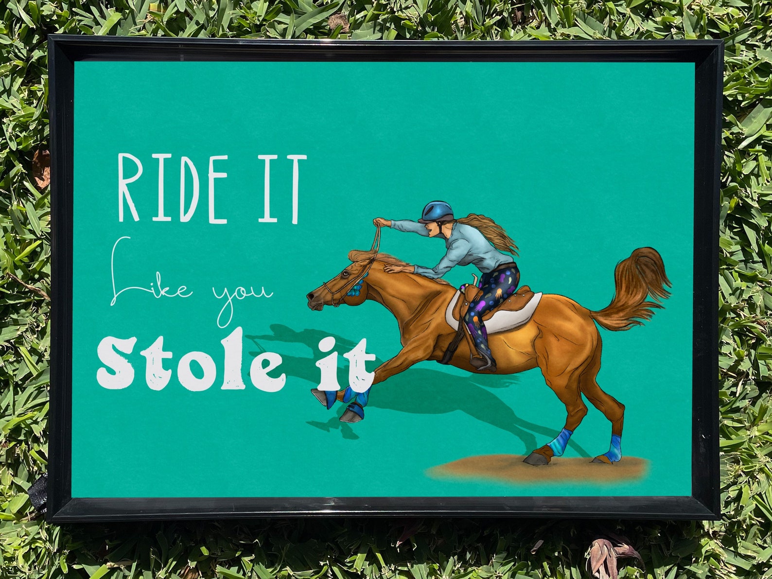 Ride it like you stole it Horse quote illustration animal Etsy