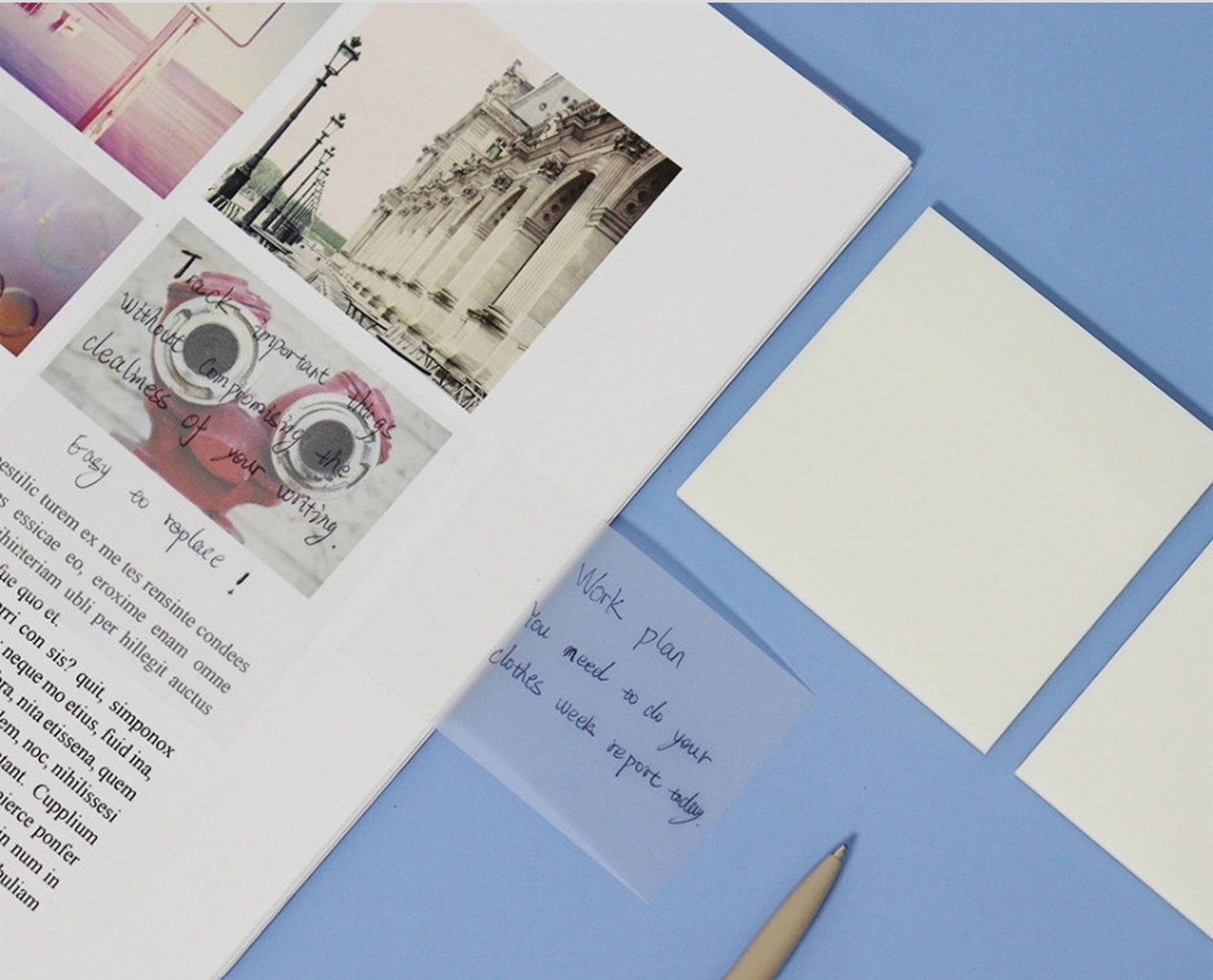 Transparent Sticky Notes Clear Matte Vellum Etsy