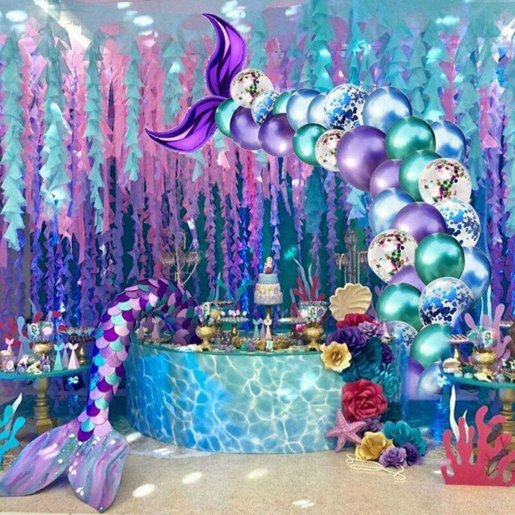 Mermaid Balloon Arch Set Mermaid Tail Balloon Little Mermaid Etsy