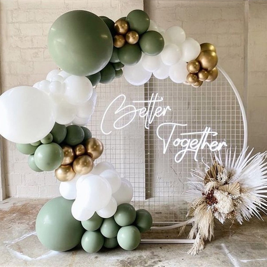 Avocado Green Gold White Balloon Garland Arch Kit for Kids | Etsy