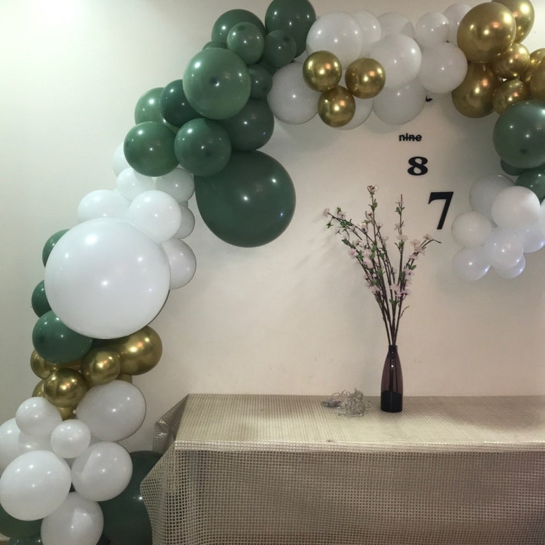 Avocado Green Gold White Balloon Garland Arch Kit for Kids Etsy UK