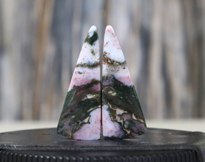 Drilled Pink java jasper pairs