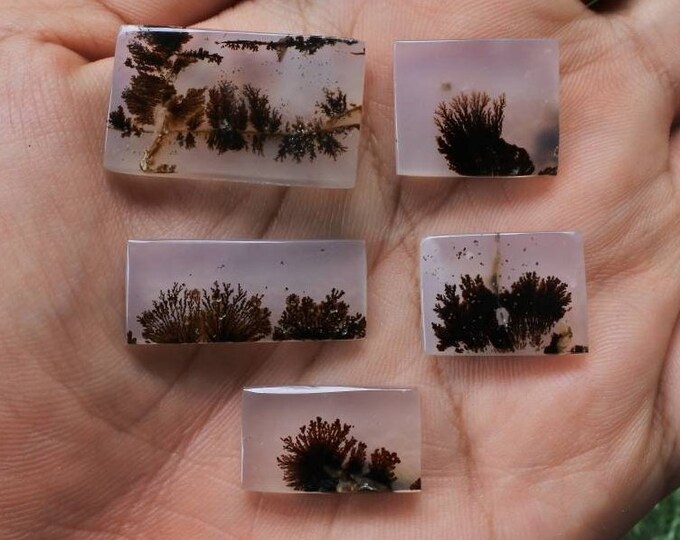 5 Pcs AAA+ Dendritic agate,Agate rock,Malachite,Agate crystal meaning,Larima gemstone,Flower agate,Tree agate