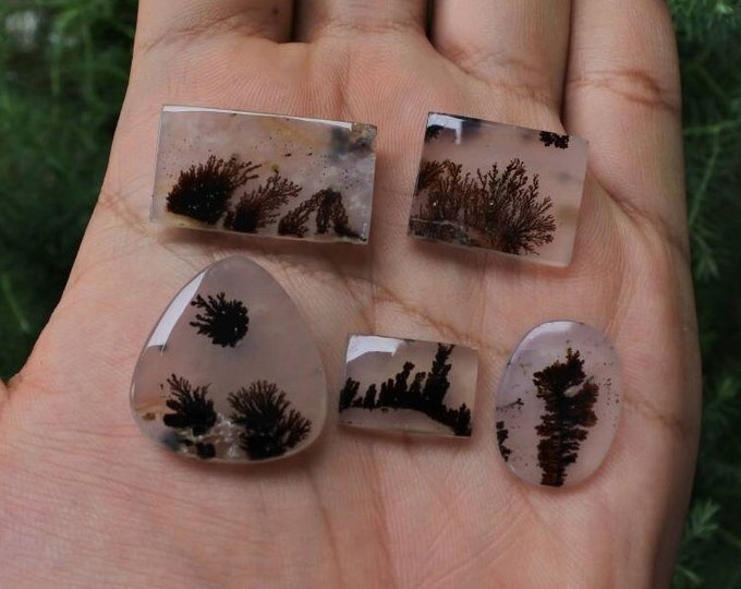 5 Pcs Dendritic agate,Agate rock,Malachite,Agate crystal meaning,Larima gemstone,Flower agate,Tree agate
