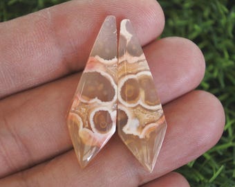 Orbicular Agate Earring Pair, Quartz Stone,Crystal Rocks, Agate Jewelery