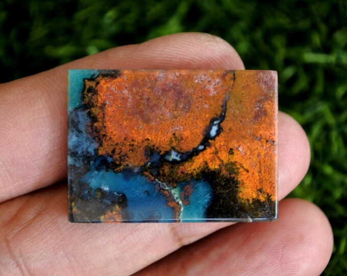Multicolour Gem Silica Cabochon (34mm x 24mm x 3mm)