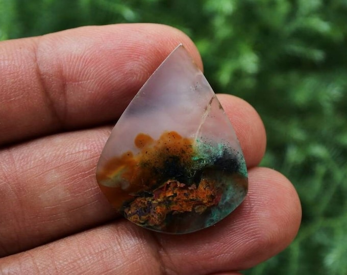 Multicolor Chrysocolla With Native Chopper in Chalcedony