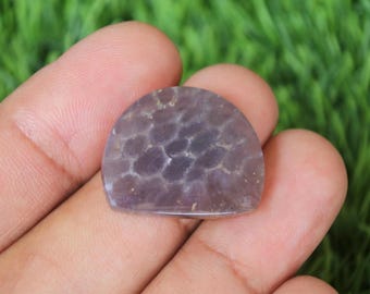 Agate corail violet translucide