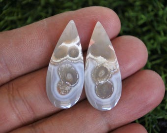 Orbicular Agate Earring Pair, Quartz Stone,Crystal Rocks, Agate Jewelery