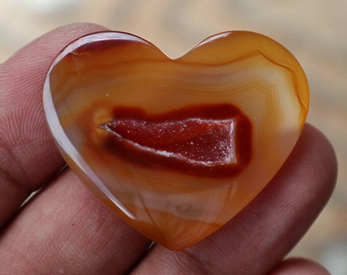 Drussy Agate Heart