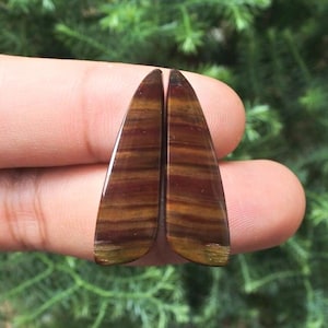 Para kolczyków z paskami Java Jasper, kolor pomarańczowy