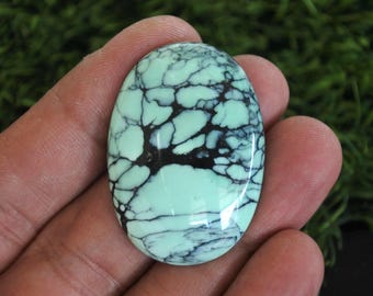 Variscite Turquoise Cabochon, Dessert Bloom