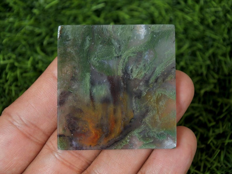 Agate mousse de Java multicolore translucide image 1