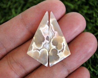 Orbicular Agate Earring Pair, Quartz Stone,Crystal Rocks, Agate Jewelery