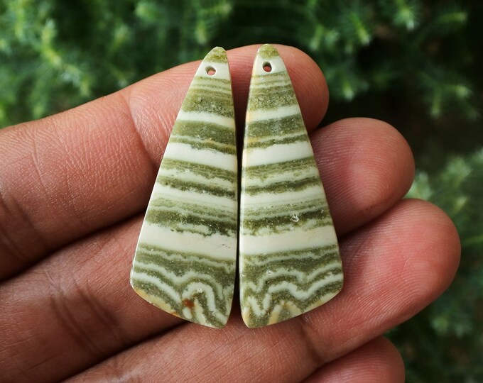 Java Stripe Jasper Earring Pair