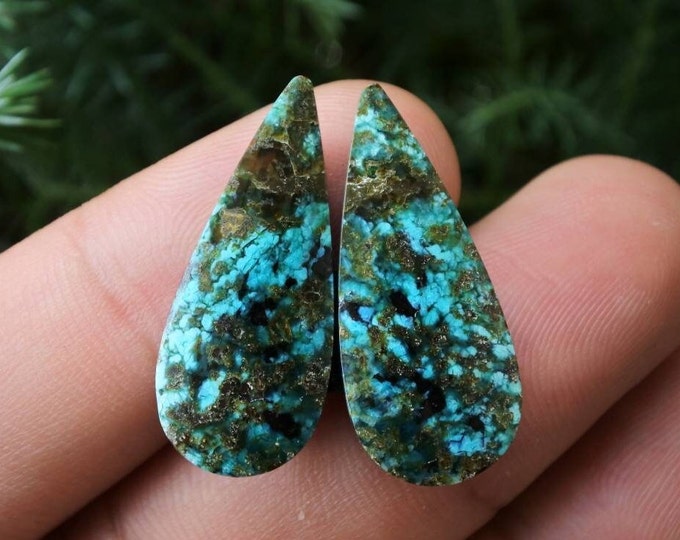 Blue Chrysocolla Earring Pair