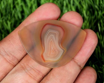 Segment Java-agaat: gepolijste edelsteen (46,5 mm x 32,5 mm)