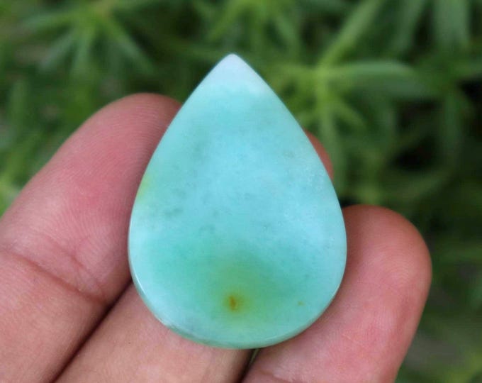 Larimar Gemstone: Teardrop Agate Rock (37x26x4,5 mm)