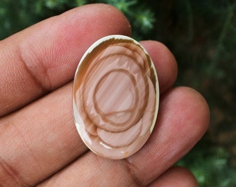 Imperial Jasper Cabochon: Brown & Beige Gemstone (29mm)