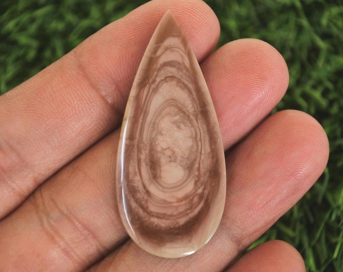 Imperial Jasper Teardrop Cabochon: Earth Tone Gemstone