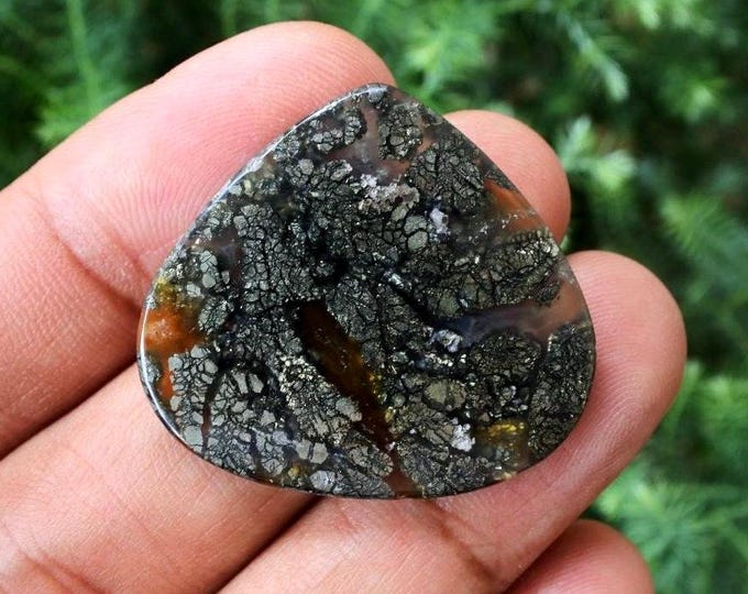 Marcasite Agate Stone (33mm)