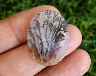 Dendritic Agate Gemstone (30x22x6mm) – Natural Inclusion Stone