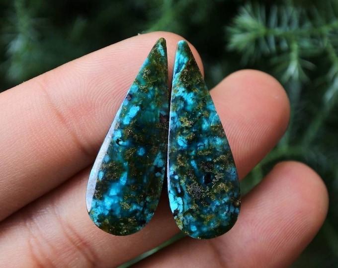 Blue Chrysocolla Earring Pair