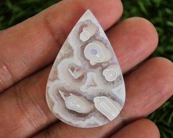 Ronde witte agaat-edelsteen (38 mm)