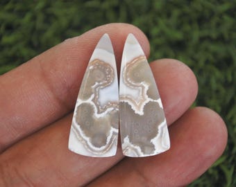 Orbicular Agate Earring Pair, Quartz Stone,Crystal Rocks, Agate Jewelery