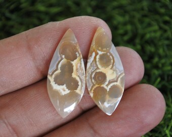 Orbicular Agate Earring Pair, Quartz Stone,Crystal Rocks, Agate Jewelery