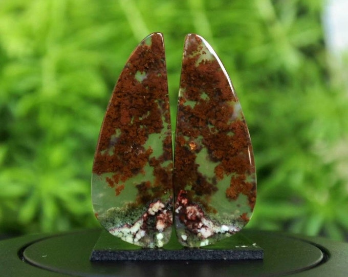 Moss Agate Earring Pair