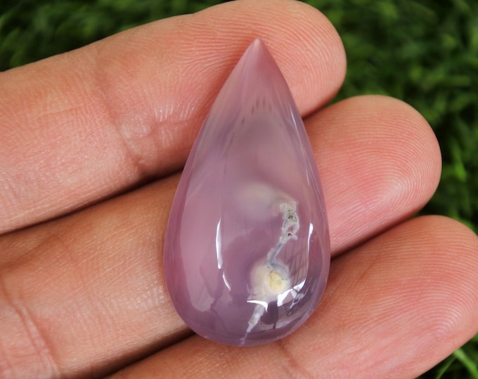 Purple Chalcedony Teardrop Gemstone (34mm)