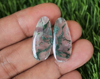 Garden Moss Agate Earring Pair