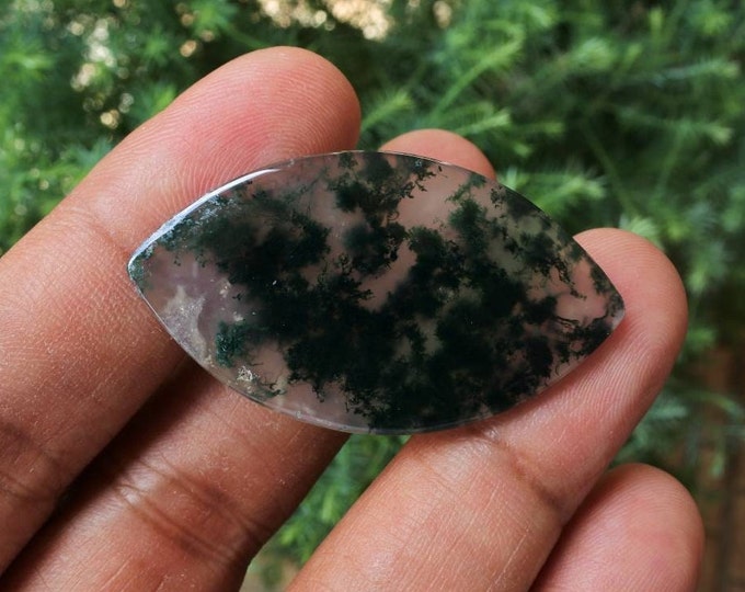 Marquise Shape Moss Agate