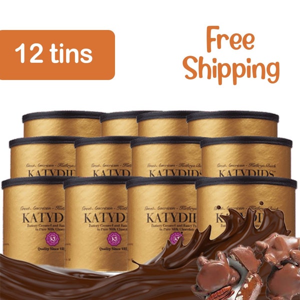 Katydids Candy - Kathryn Biech Original Milk Chocolate Caramel Pecan Clusters- The Turtles in the Famous Gold Tin