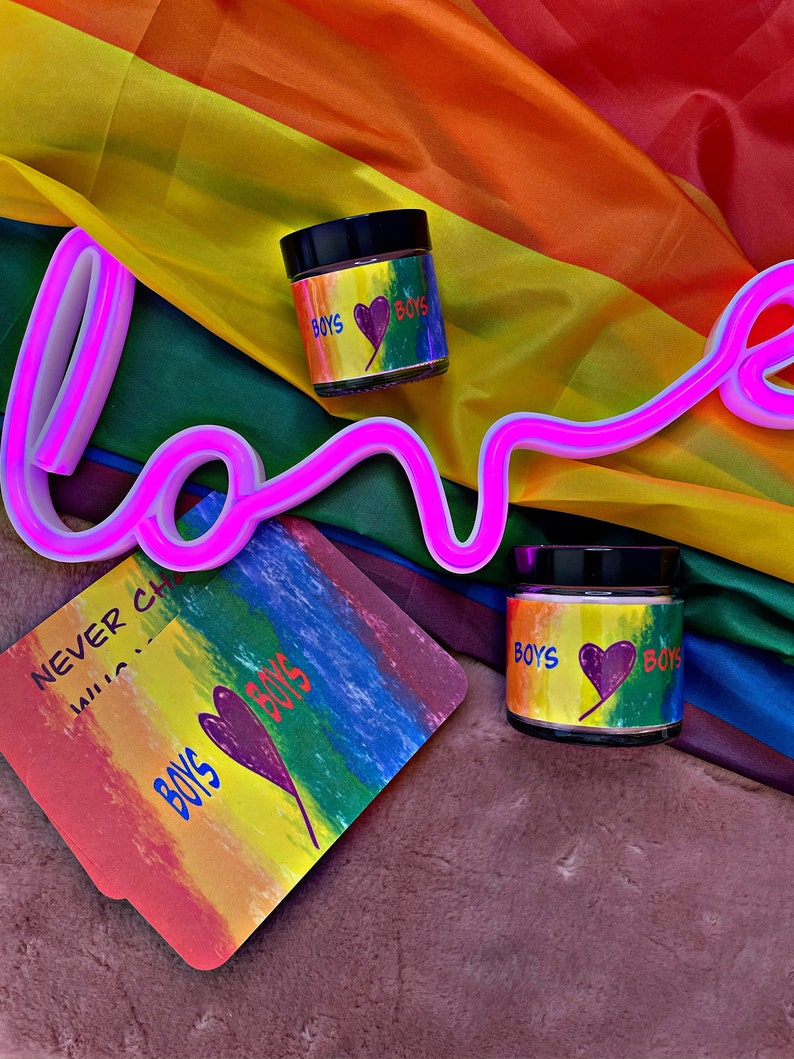LGBTQ Boys love Boys pride candle