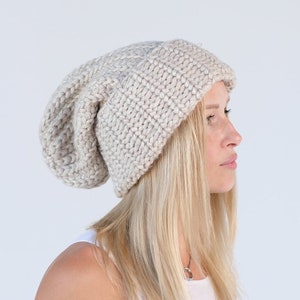 Extra large hat, Chunky knit beanie, Baggy Hat, Slouchy beanie, Oversized beanie hat,  Wool hat for women,
