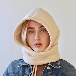 Balaclava, Hooded Scarf, Fleece Cowl Hood, Extra Warm Hood, Hooded Cowl, Neck Warmer, Full Face Mask, Adventure Hood