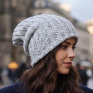 Super Slouchy Beanie Hat Big Baggy Hat Winter Adult Teen Fashion Chunky Knit Slouchy Knitted Hat Large Women Oversized Hat