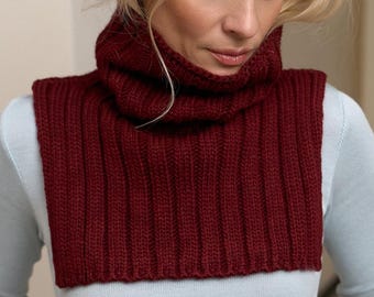 Turtleneck Dickie, Knit Wool Dickie, Mock Turtleneck, Dickie Collar, Knitted Neck Warmer, Neck Accessories, Wool Scarf, Cold Weather Gift