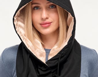 Silk Lined Waterproof Balaclava for Women – Handmade, Stylish  Lightweight Rainproof Hood for Spring Fashion | Unique Casual Headwear