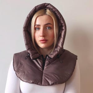 Waterproof hooded scarf, Balaclava, Rain hood,  Black hood cowl, Rainproof hooded cowl, Womens hooded scarf, Outdoors gift