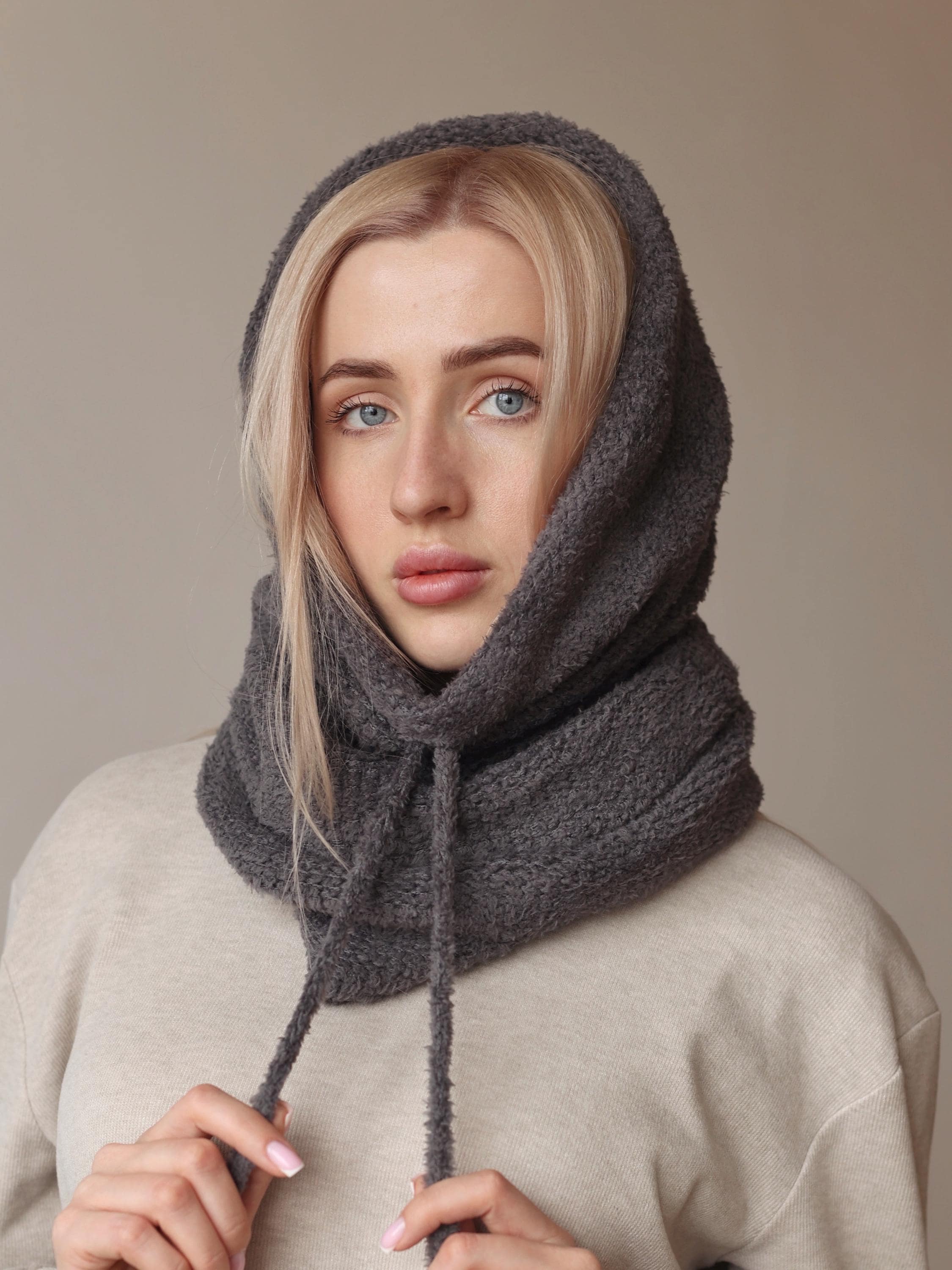 Hooded Scarf, Balaclava, Hooded Cowl, Fleece Hood Scarf  display picture 2