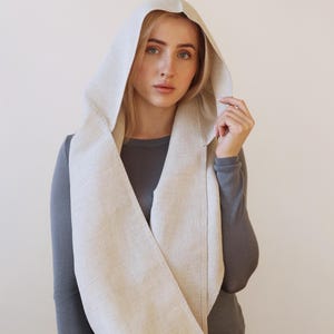 あたまORIMI HOODED SCARF Organic Cotton Hooded Scarf Natural Fabric Round Scarf With