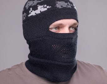 Camouflage Balaclava Hat, Breathable Tactical Balaclava, MultiCam military Balaclava, Fleece Balaclava, Knit Wool Balaclava, Gift for Him
